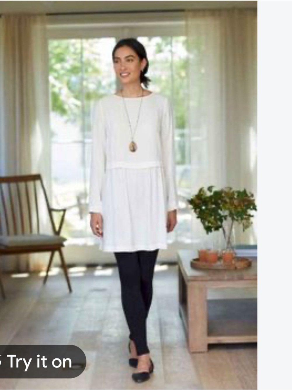 J.Jill Ivory Crepe Feel Tunic. Size Medium.